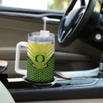 personalized oregon ducks hex texture green curved tumbler best selling.webp