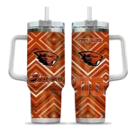 personalized oregon state beavers bold diamonds orange curved tumbler best selling.webp