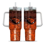 personalized oregon state beavers chevron stripe orange curved tumbler best selling.webp