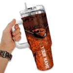 personalized oregon state beavers chevron stripe orange curved tumbler best selling.webp