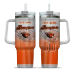 personalized oregon state beavers gradient dots orange curved tumbler best selling.webp