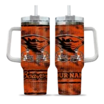 personalized oregon state beavers honey streaks orange curved tumbler best selling.webp