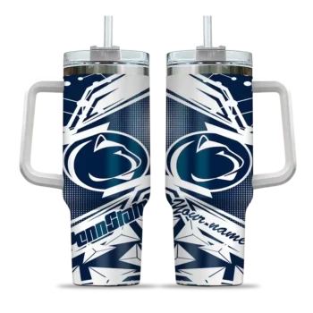 personalized penn state nittany lions abstract paths blue curved tumbler best selling.webp