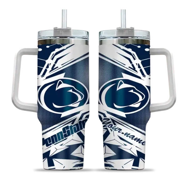personalized penn state nittany lions abstract paths blue curved tumbler best selling.webp