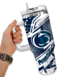personalized penn state nittany lions abstract paths blue curved tumbler best selling.webp