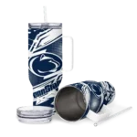 personalized penn state nittany lions abstract paths blue curved tumbler best selling.webp