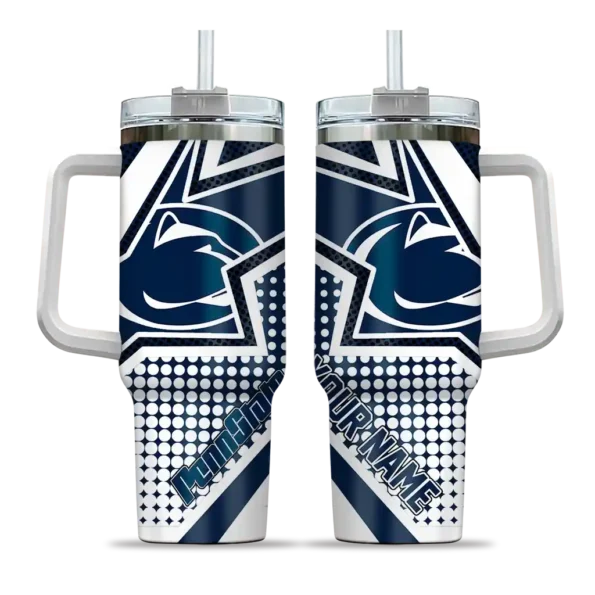 personalized penn state nittany lions arrow burst blue curved tumbler best selling.webp
