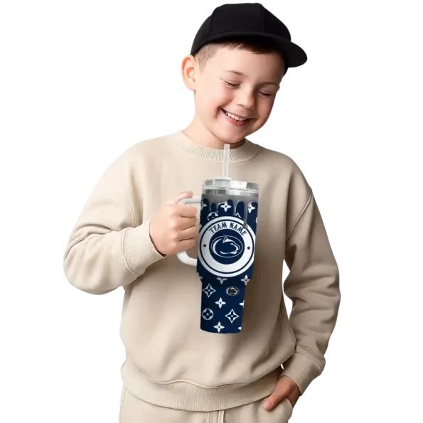 personalized penn state nittany lions bullseye drips blue curved tumbler latest model.webp
