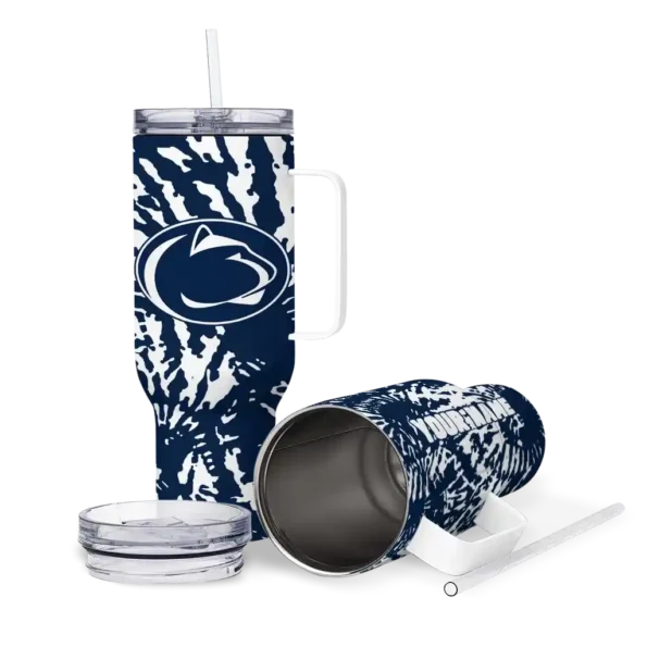 personalized penn state nittany lions burst swirl blue curved tumbler high quality.webp