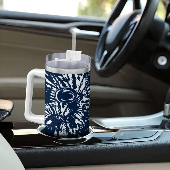 personalized penn state nittany lions burst swirl blue curved tumbler trendy.webp