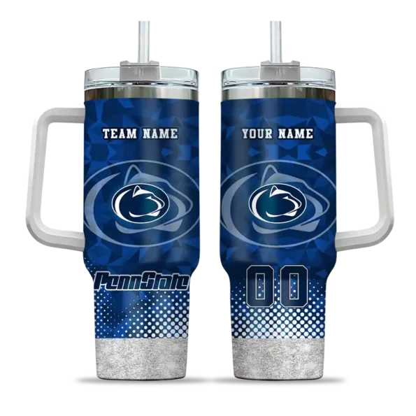 personalized penn state nittany lions geometric prism blue curved tumbler best selling.webp