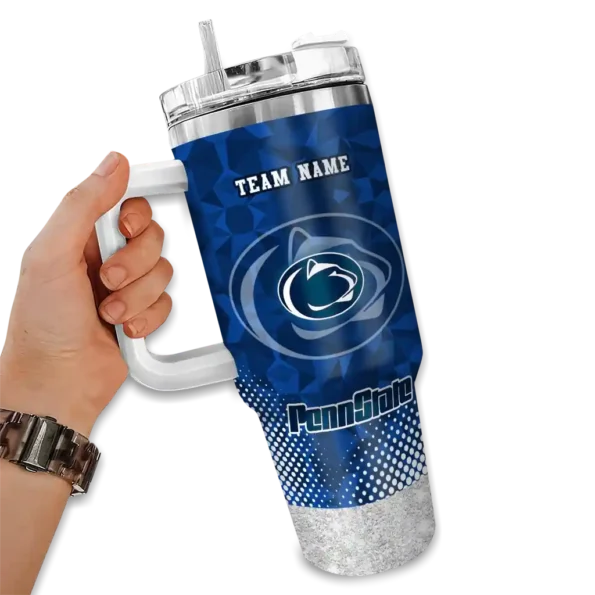 personalized penn state nittany lions geometric prism blue curved tumbler fashion forward.webp