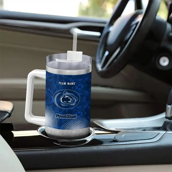 personalized penn state nittany lions geometric prism blue curved tumbler trendy.webp