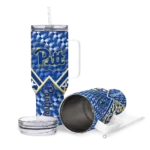 personalized pittsburgh panthers chevron angle royal blue curved tumbler best selling.webp