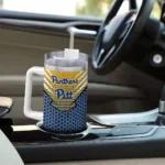 personalized pittsburgh panthers hex texture royal blue curved tumbler best selling.webp