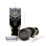 personalized purdue boilermakers arrow armor gold black curved tumbler best selling.webp