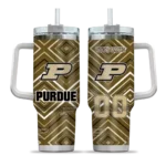 personalized purdue boilermakers bold diamonds gold curved tumbler best selling.webp