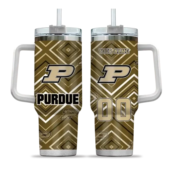 personalized purdue boilermakers bold diamonds gold curved tumbler best selling.webp