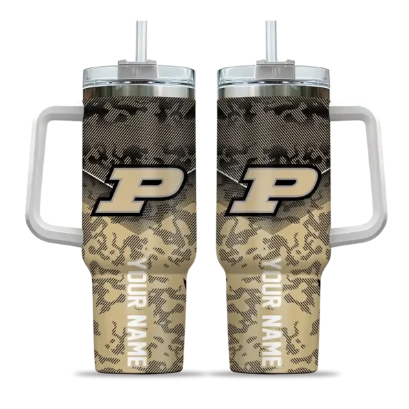 personalized purdue boilermakers chevron stripe gold curved tumbler best selling.webp