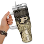 personalized purdue boilermakers chevron stripe gold curved tumbler best selling.webp