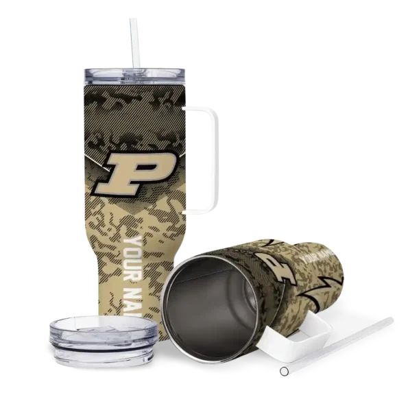 personalized purdue boilermakers chevron stripe gold curved tumbler high quality.webp