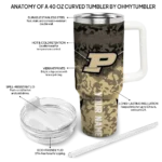 personalized purdue boilermakers chevron stripe gold curved tumbler best selling.webp