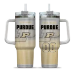 personalized purdue boilermakers gradient dots gold curved tumbler best selling.webp