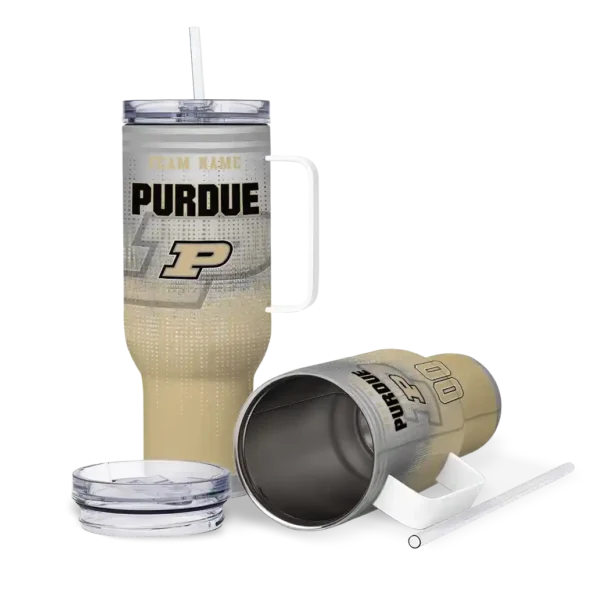 personalized purdue boilermakers gradient dots gold curved tumbler high quality.webp