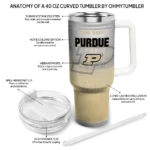 personalized purdue boilermakers gradient dots gold curved tumbler best selling.webp