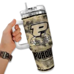 personalized purdue boilermakers honey streaks gold curved tumbler best selling.webp
