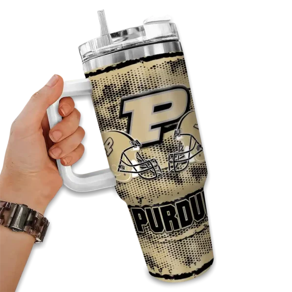 personalized purdue boilermakers honey streaks gold curved tumbler fashion forward.webp