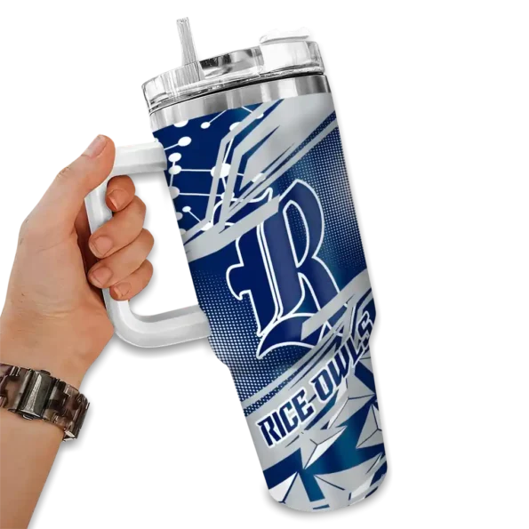 personalized rice owls abstract paths navy blue curved tumbler fashion forward.webp