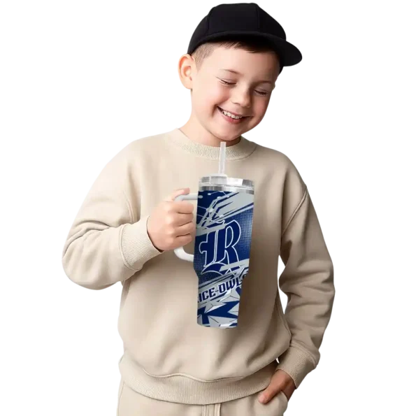 personalized rice owls abstract paths navy blue curved tumbler latest model.webp