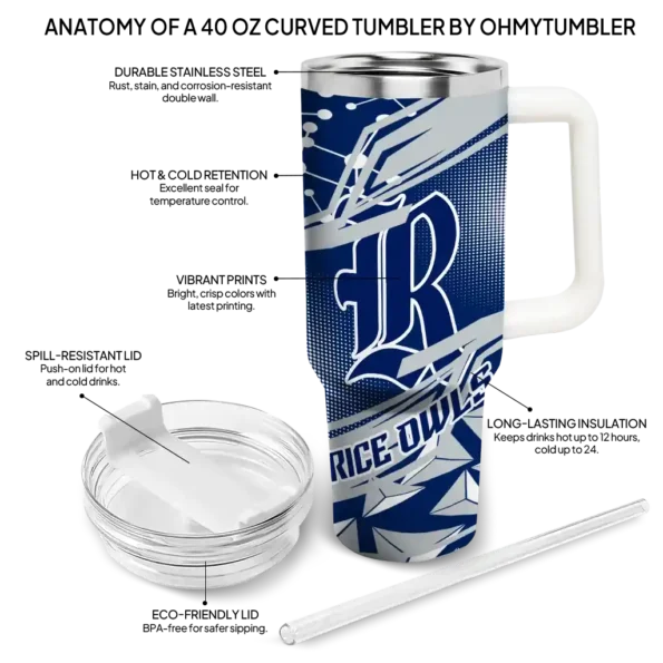 personalized rice owls abstract paths navy blue curved tumbler new arrival.webp