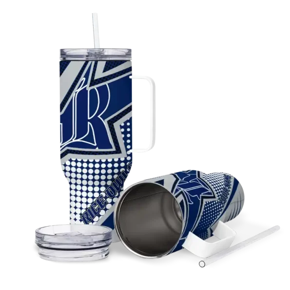 personalized rice owls arrow burst navy blue curved tumbler high quality.webp