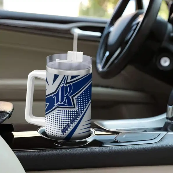 personalized rice owls arrow burst navy blue curved tumbler trendy.webp