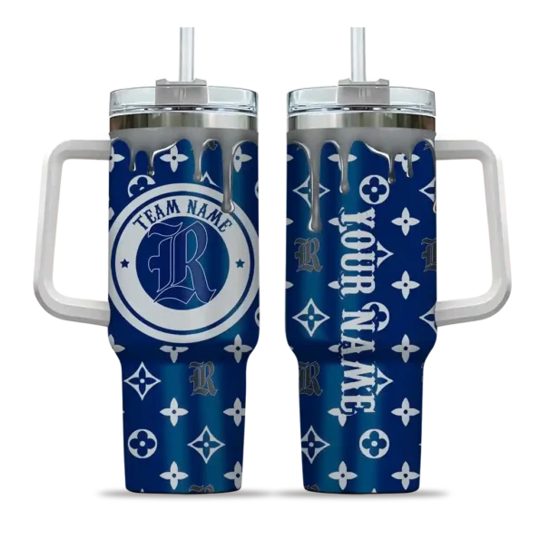 personalized rice owls bullseye drips navy blue curved tumbler best selling.webp