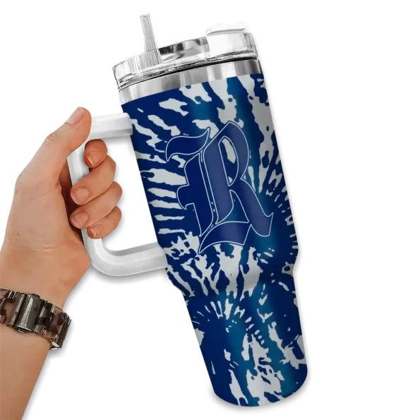 personalized rice owls burst swirl navy blue curved tumbler fashion forward.webp