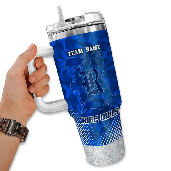personalized rice owls geometric prism navy blue curved tumbler fashion forward.webp