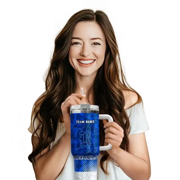 personalized rice owls geometric prism navy blue curved tumbler premium grade.webp