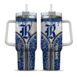 personalized rice owls leopard zipper navy blue curved tumbler best selling.webp