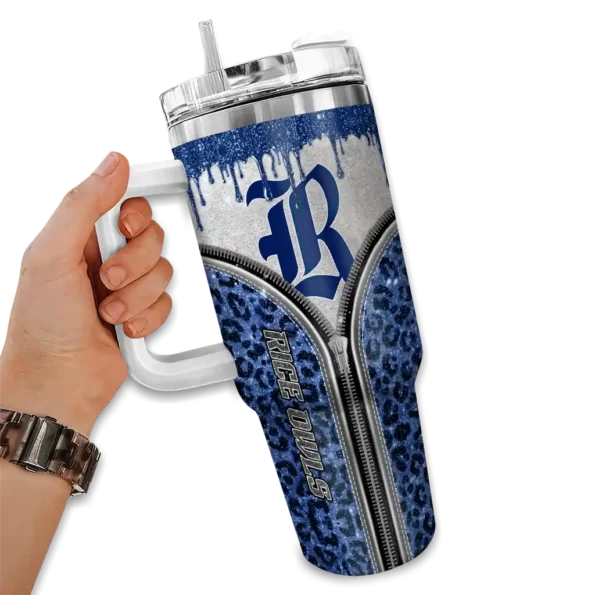 personalized rice owls leopard zipper navy blue curved tumbler fashion forward.webp