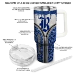 personalized rice owls leopard zipper navy blue curved tumbler best selling.webp