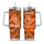 personalized sam houston bearkats bold diamonds orange curved tumbler best selling.webp
