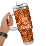 personalized sam houston bearkats bold diamonds orange curved tumbler best selling.webp