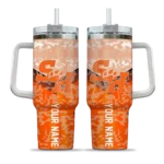 personalized sam houston bearkats chevron stripe orange curved tumbler best selling.webp