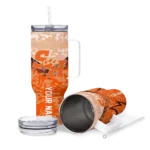 personalized sam houston bearkats chevron stripe orange curved tumbler best selling.webp