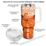 personalized sam houston bearkats chevron stripe orange curved tumbler best selling.webp