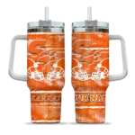 personalized sam houston bearkats honey streaks orange curved tumbler best selling.webp