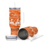 personalized sam houston bearkats honey streaks orange curved tumbler best selling.webp